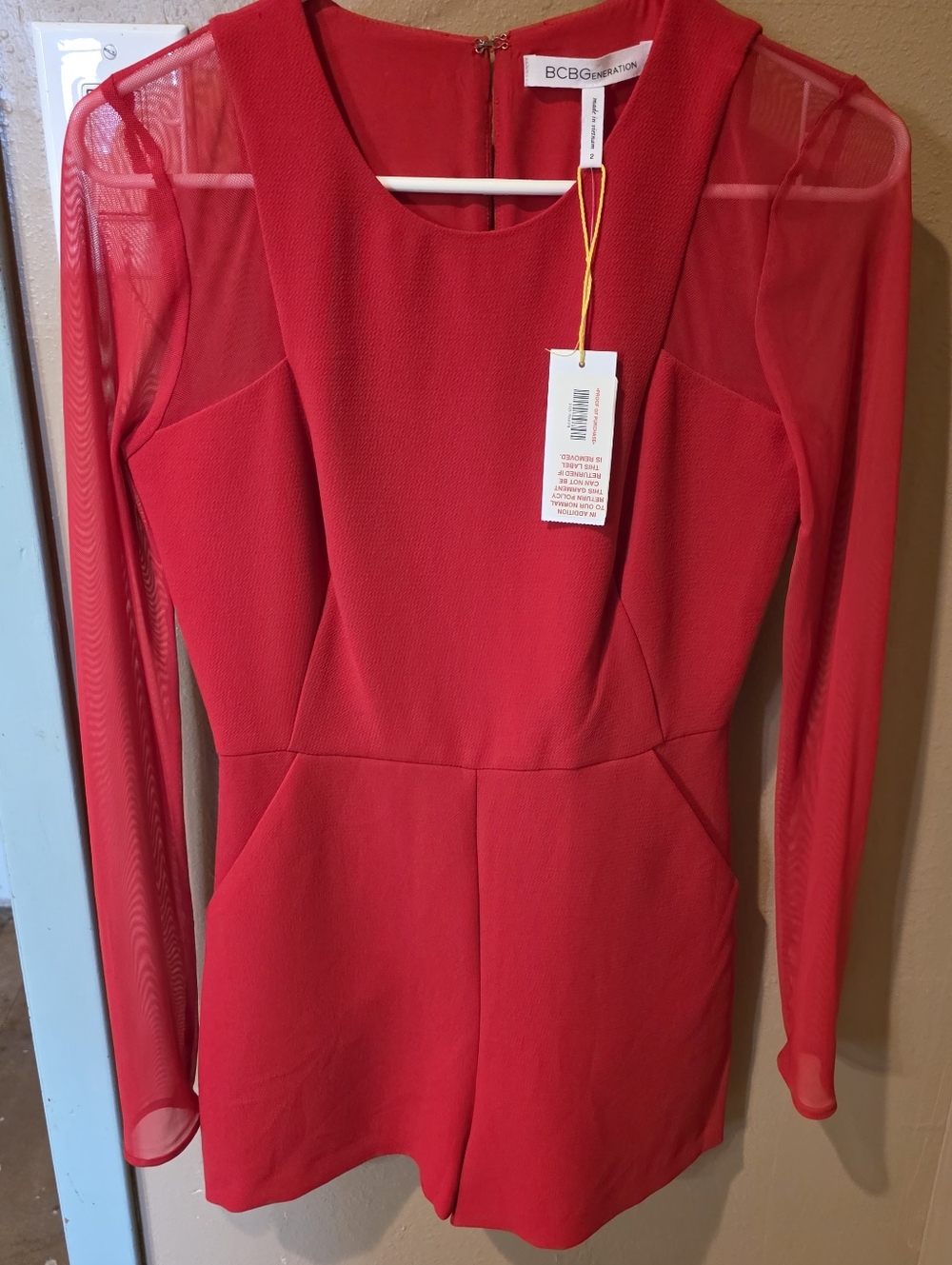BCBGeneration Bold Red Long Sleeve Dress